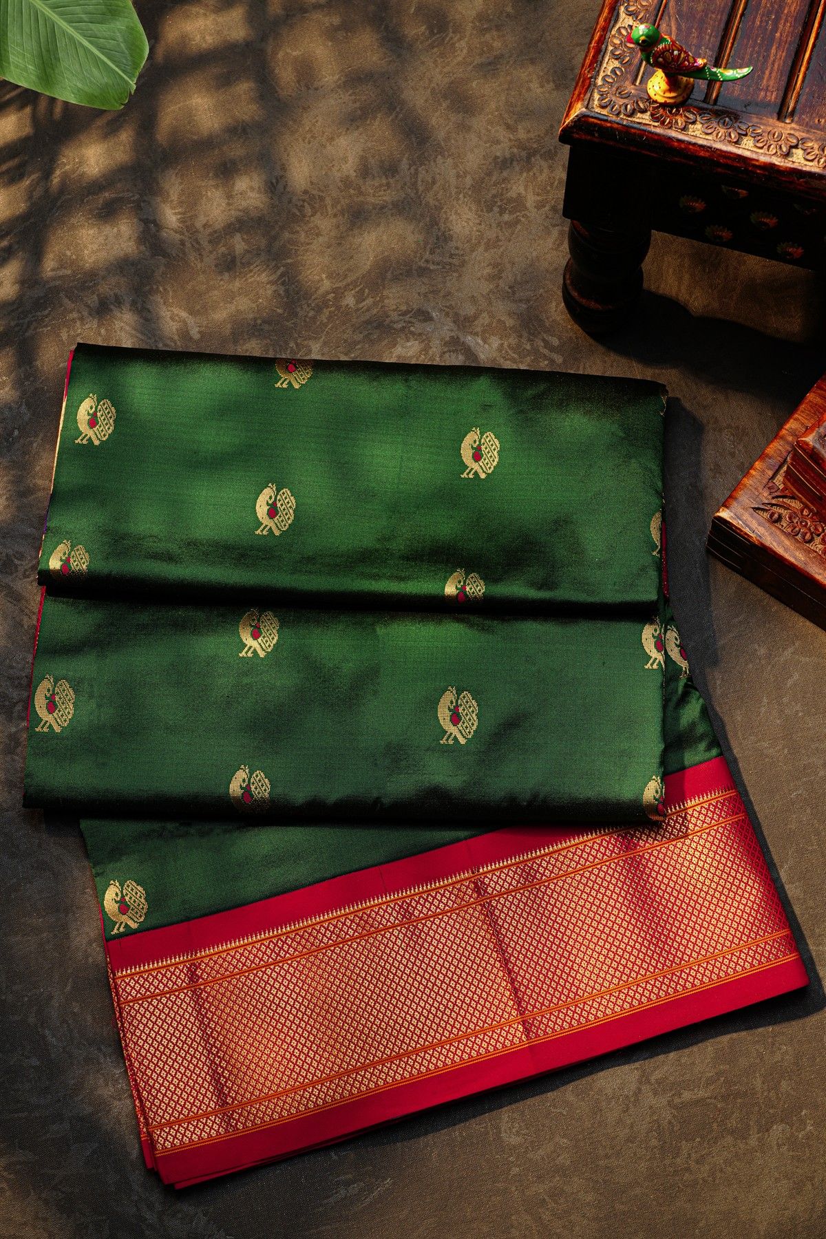 Narayanpet Silk Green Saree