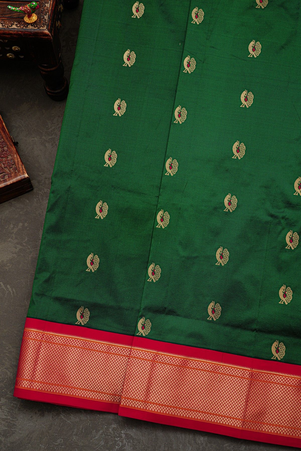 Narayanpet Silk Green Saree