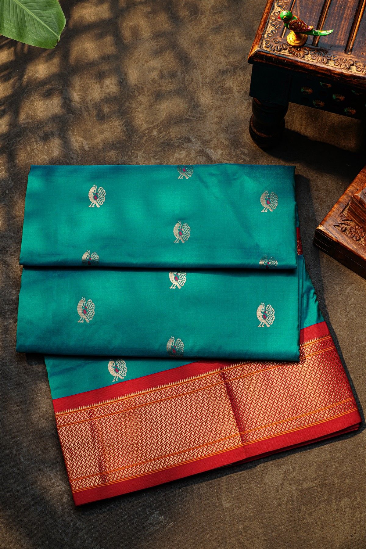 Narayanpet Silk Peacock Blue Saree