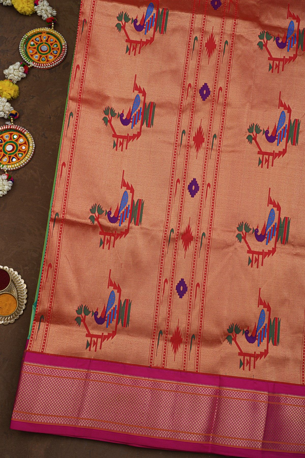 Narayanpet Silk Sea Green Saree