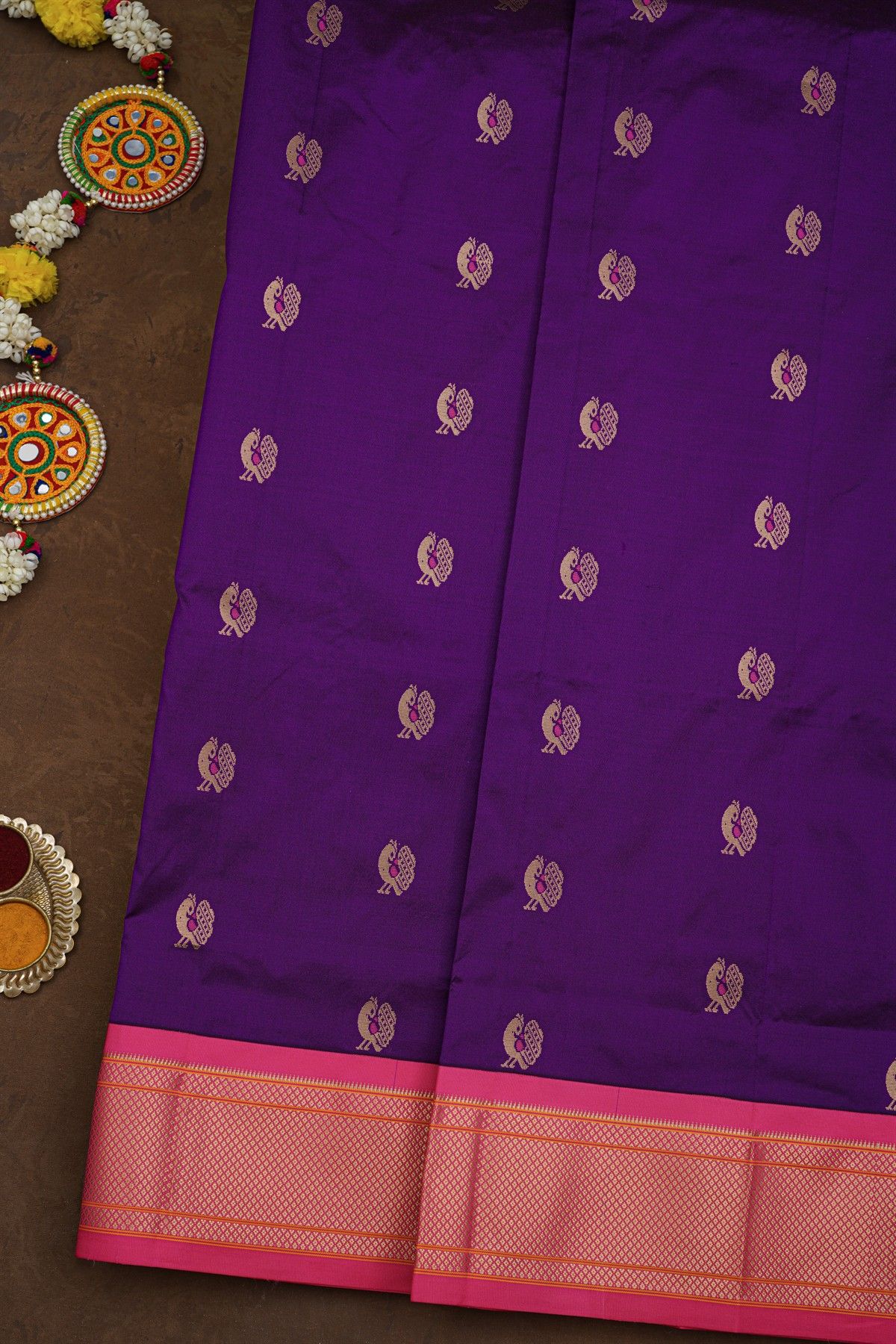 Narayanpet Silk Navy Blue Saree