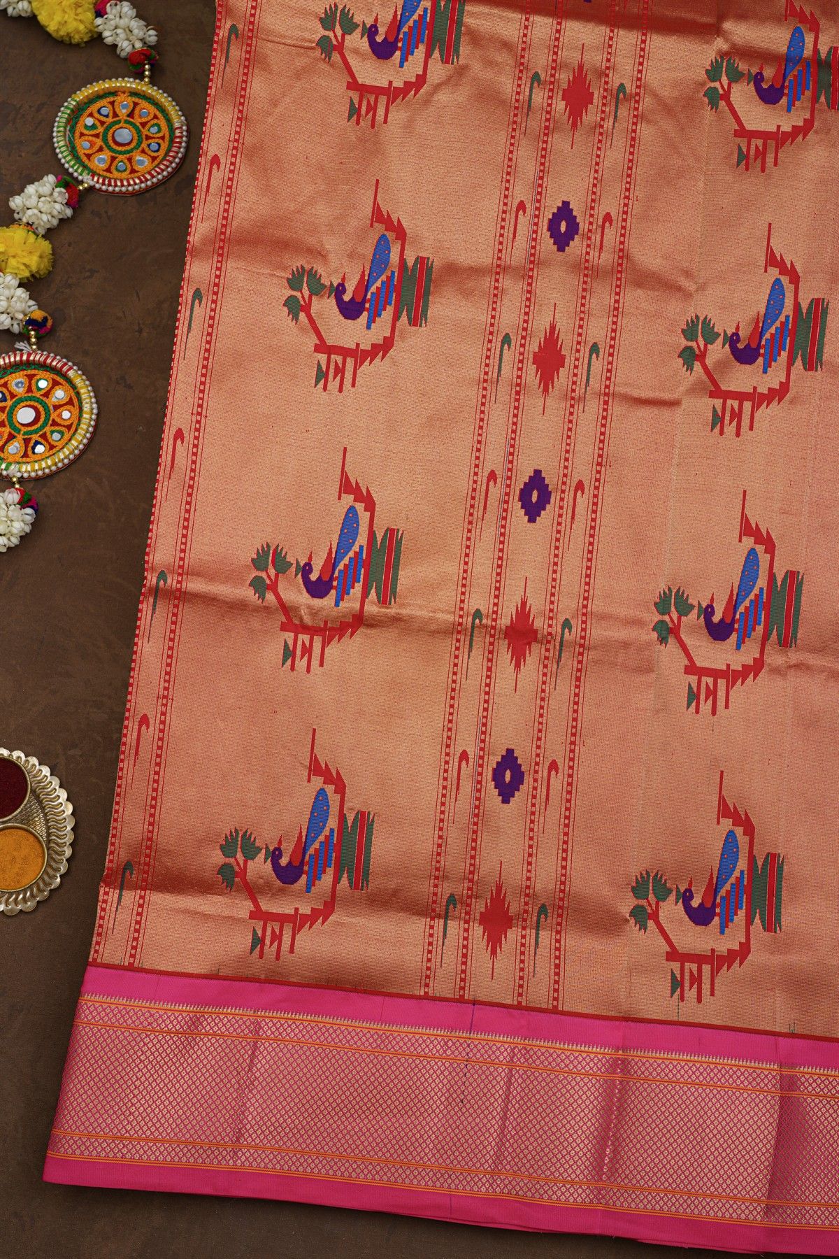 Narayanpet Silk Navy Blue Saree