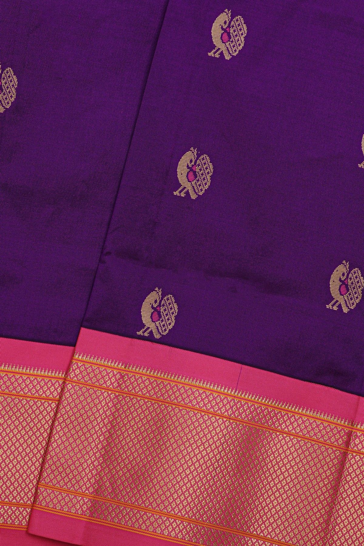 Narayanpet Silk Navy Blue Saree