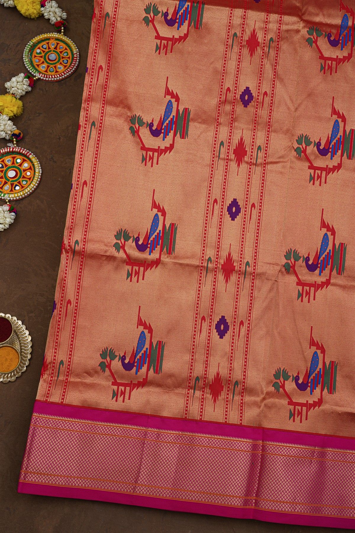 Narayanpet Silk Navy Blue Saree