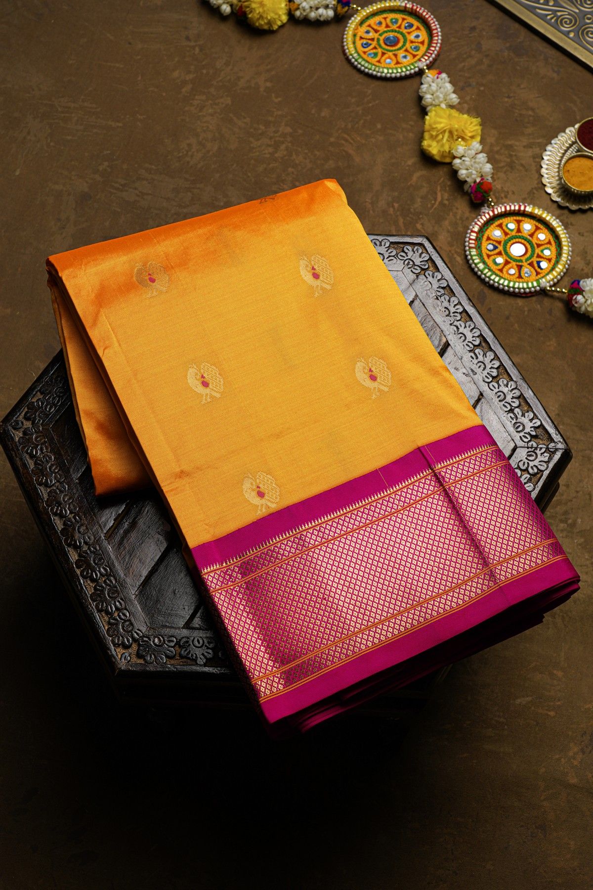 Narayanpet Silk Mustard Saree