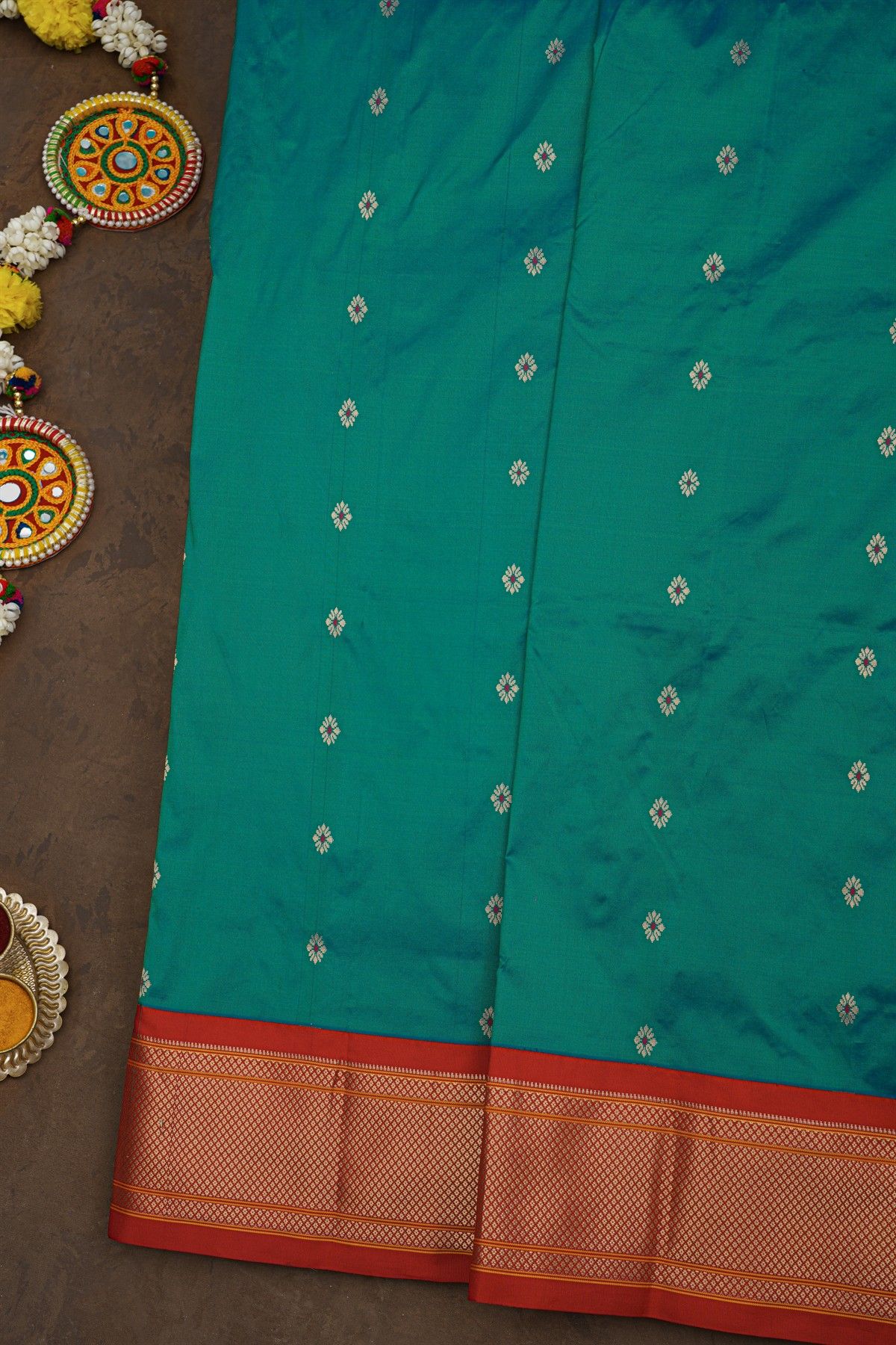 Narayanpet Silk Sea Blue Saree