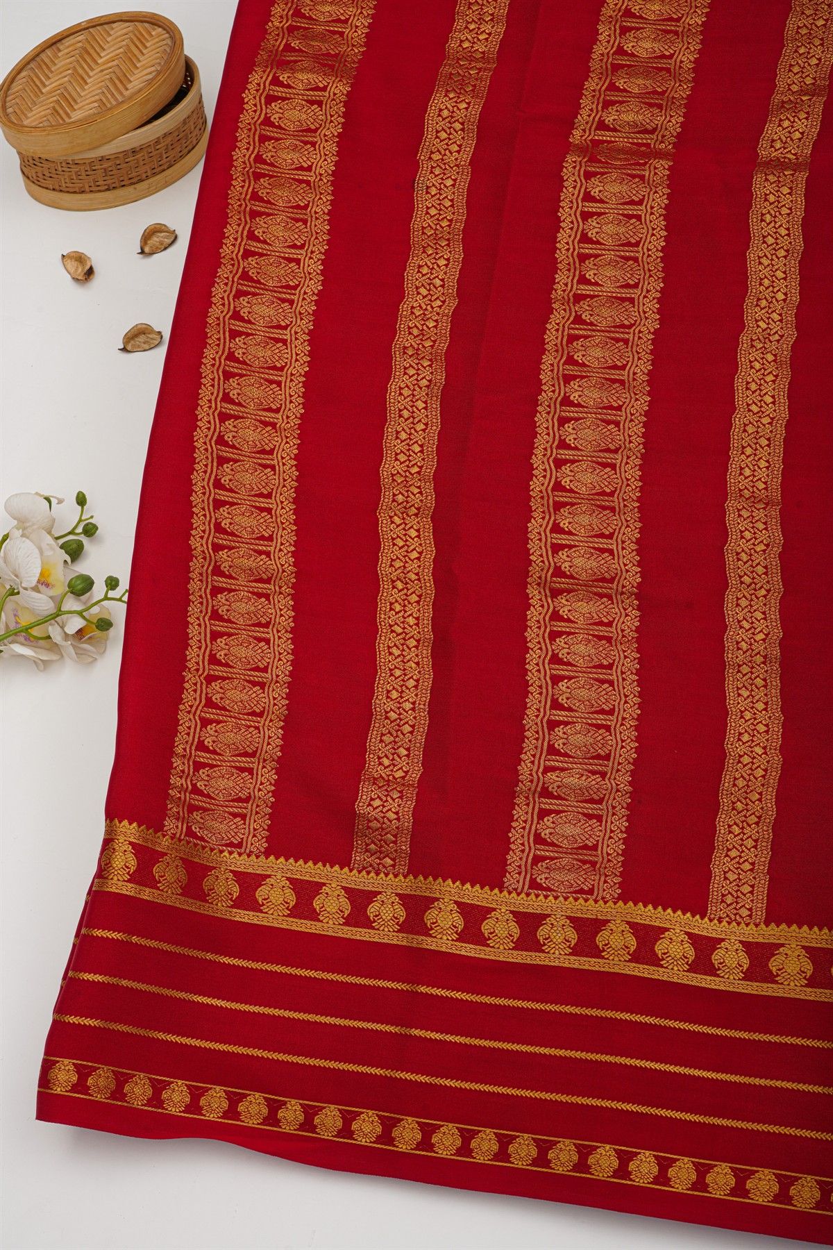 Mysore Crepe Sea Green Saree