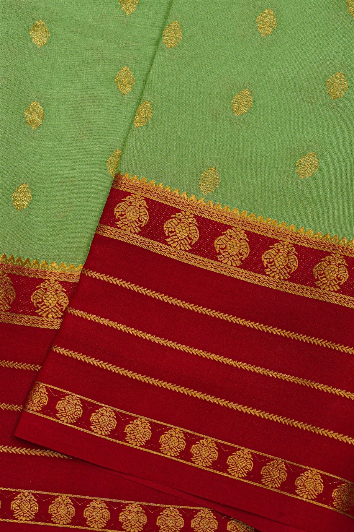 Mysore Crepe Sea Green Saree