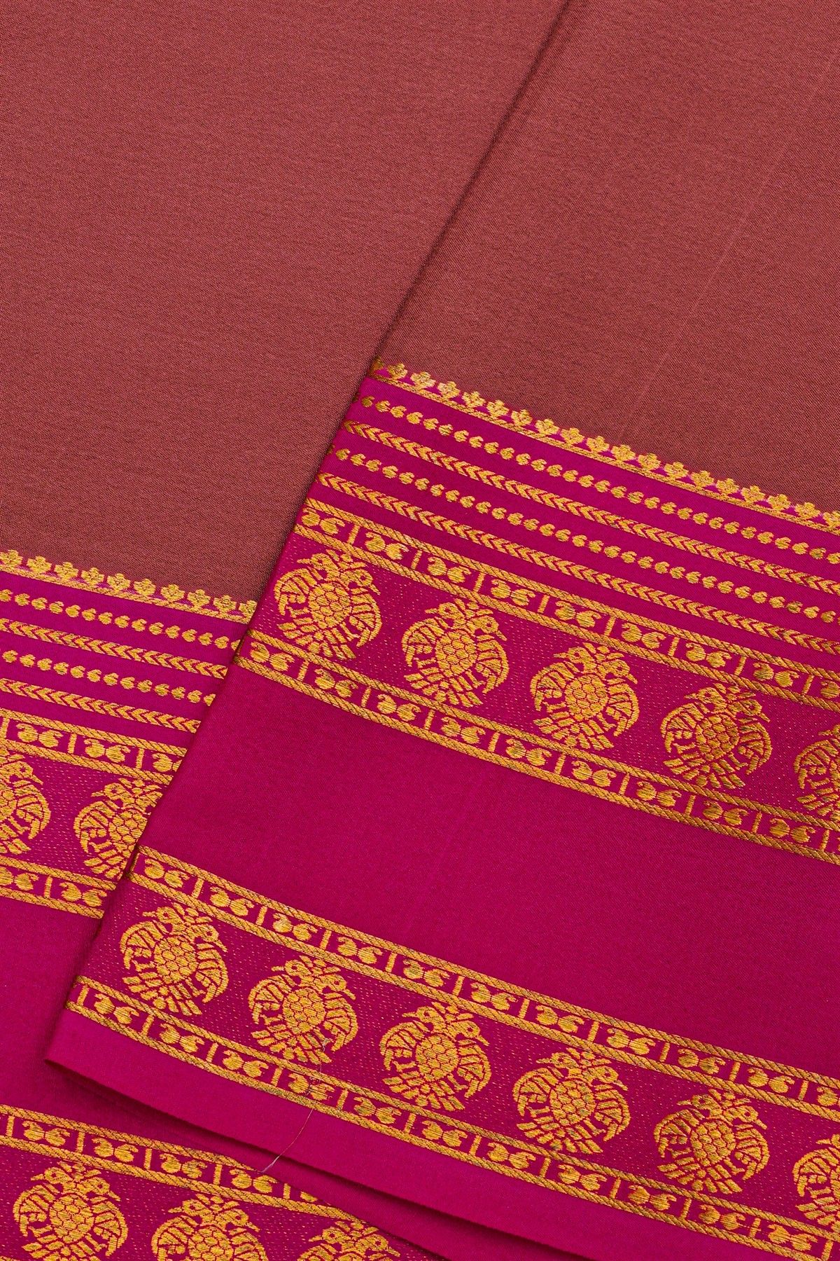 Mysore Crepe Dusty Pink Saree