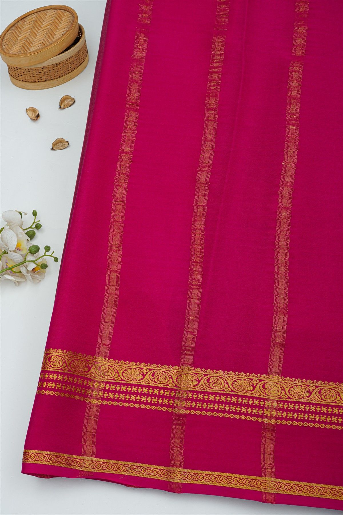 Mysore Crepe Coral Saree