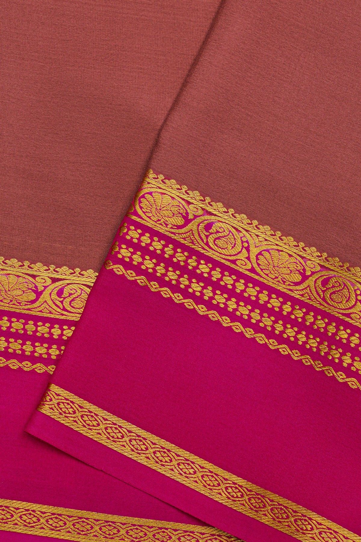 Mysore Crepe Coral Saree