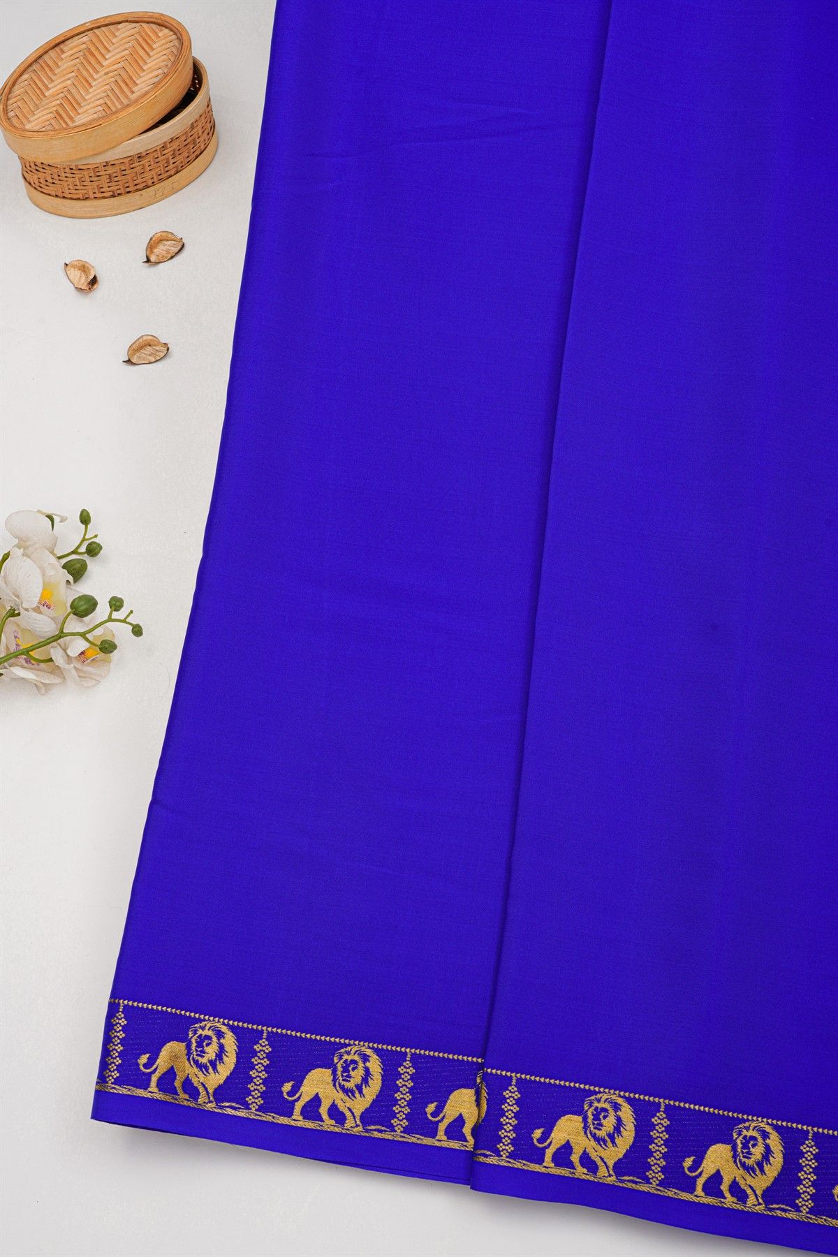 Mysore Crepe Royal Blue Saree