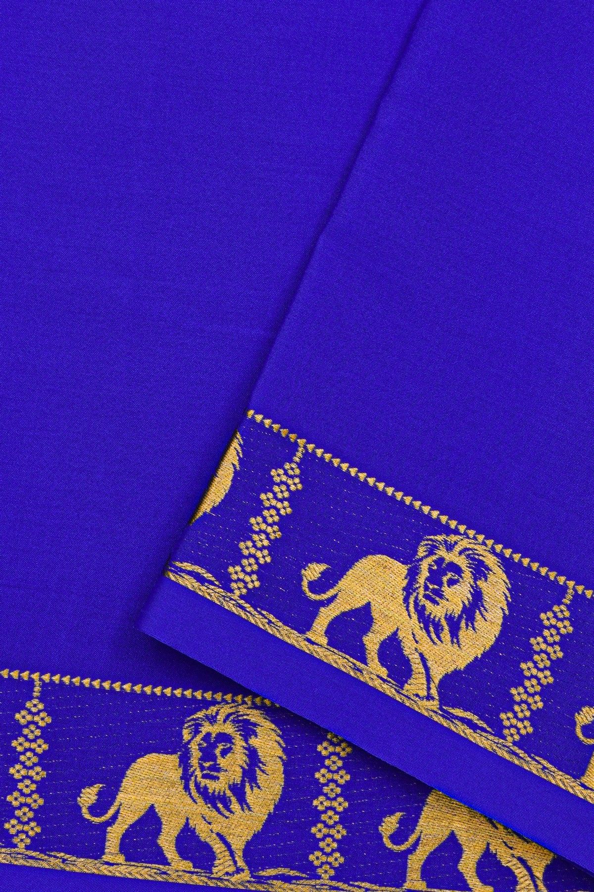 Mysore Crepe Royal Blue Saree