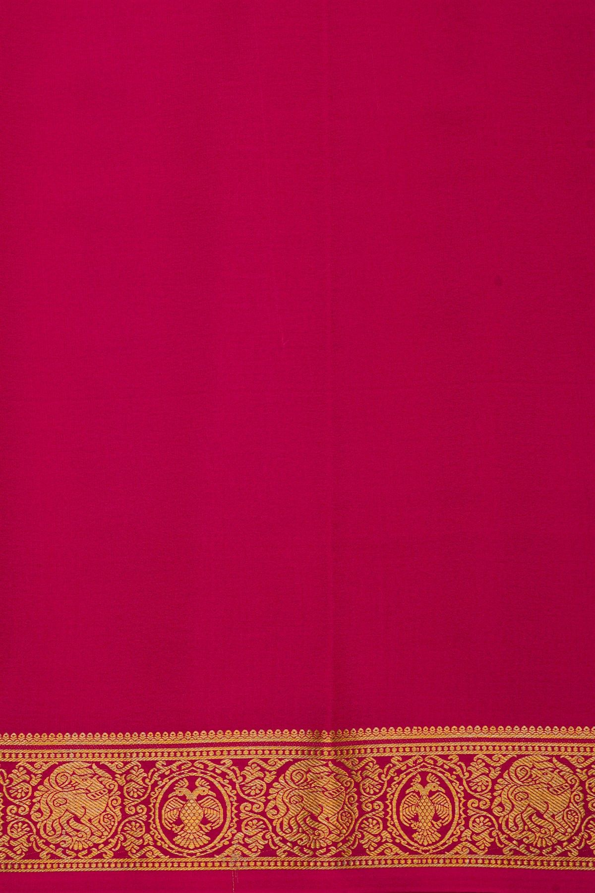Mysore Crepe Mehendi Green Saree