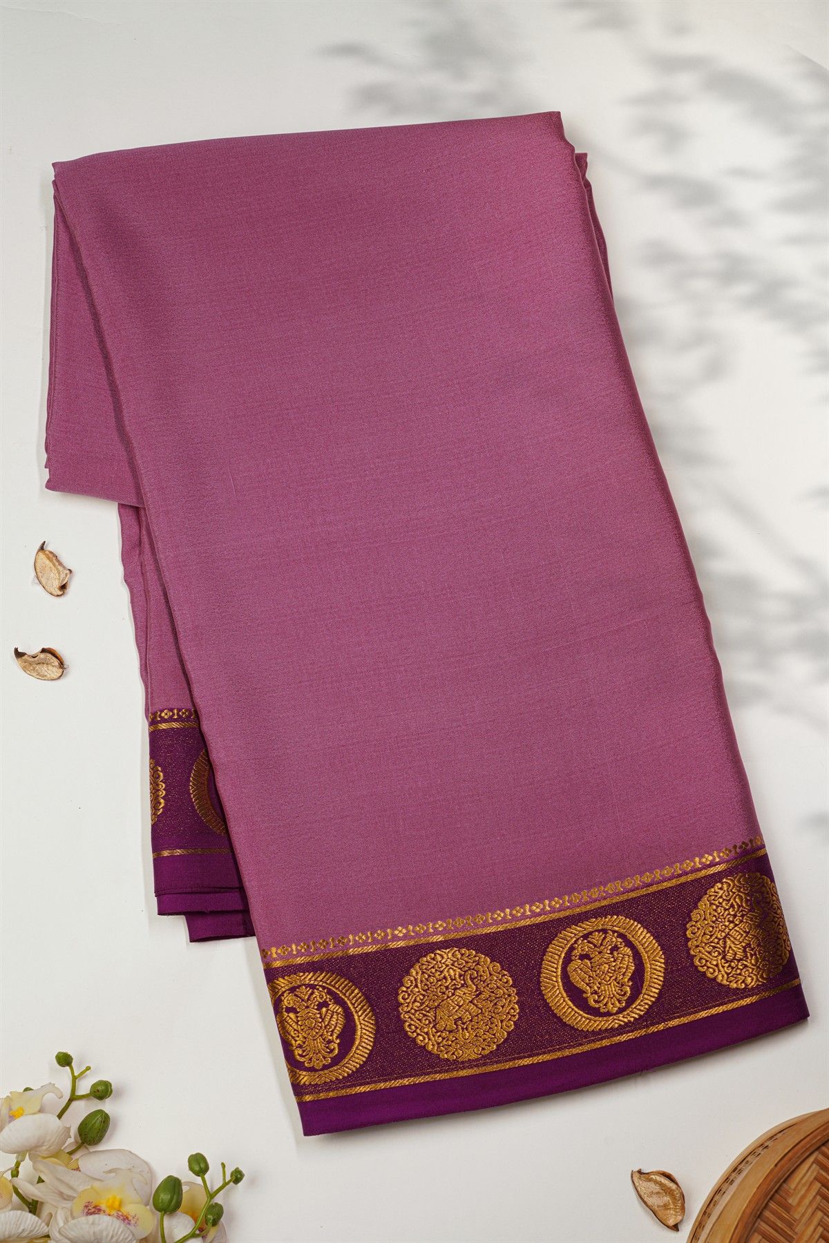 Mysore Crepe Lavender Saree