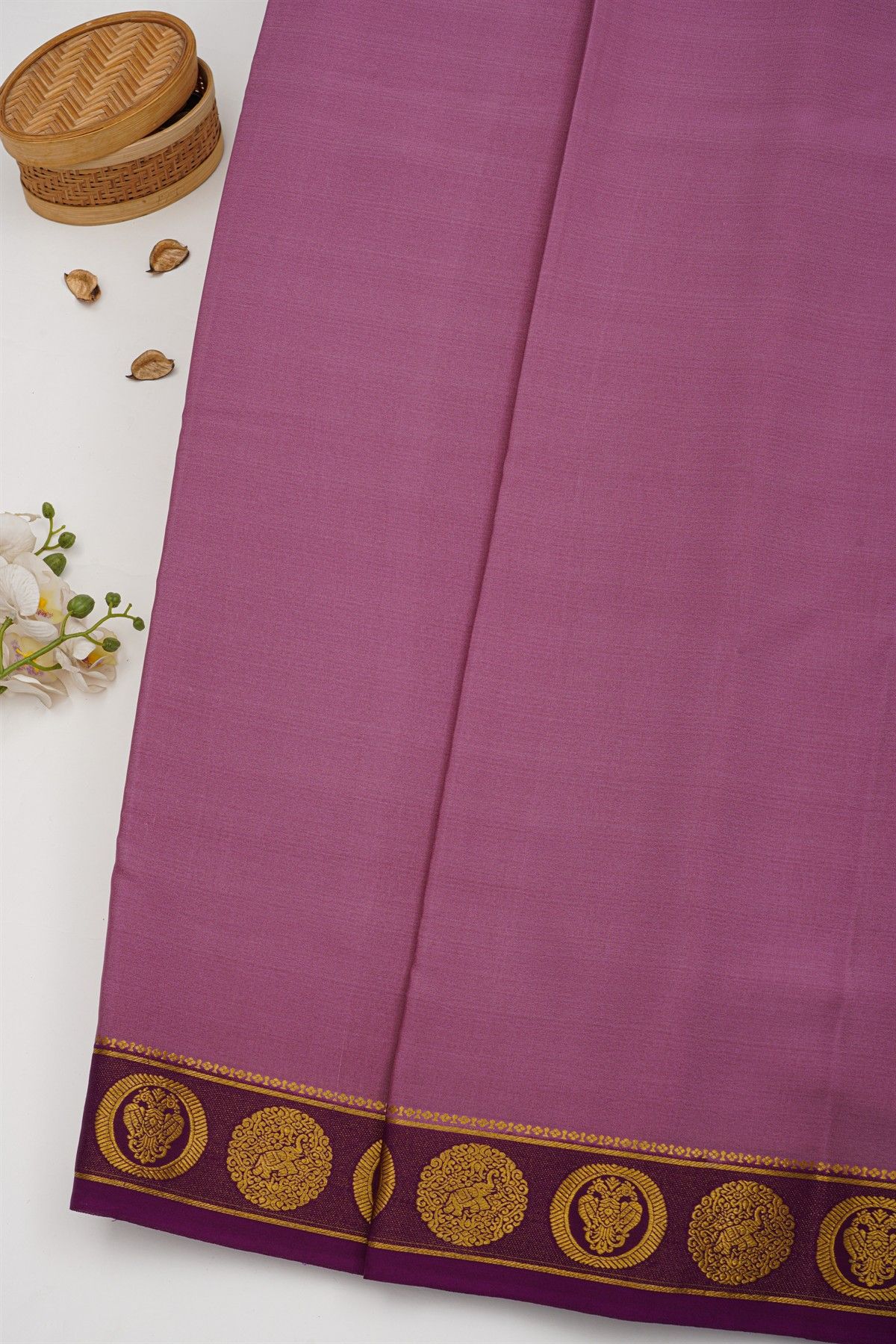 Mysore Crepe Lavender Saree