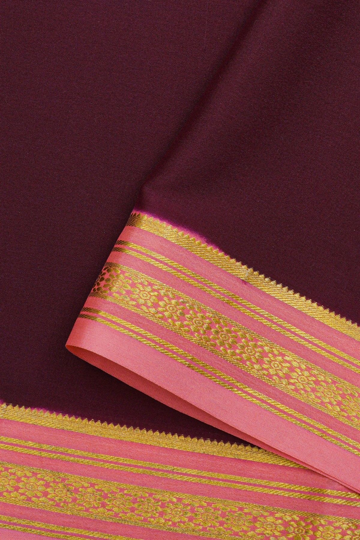 Mysore Crepe Dark Maroon Saree