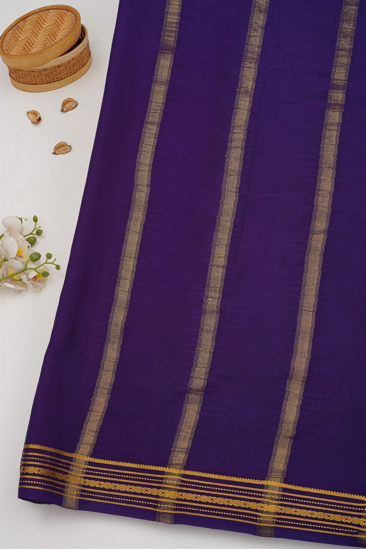 Mysore Crepe Sea Green Saree
