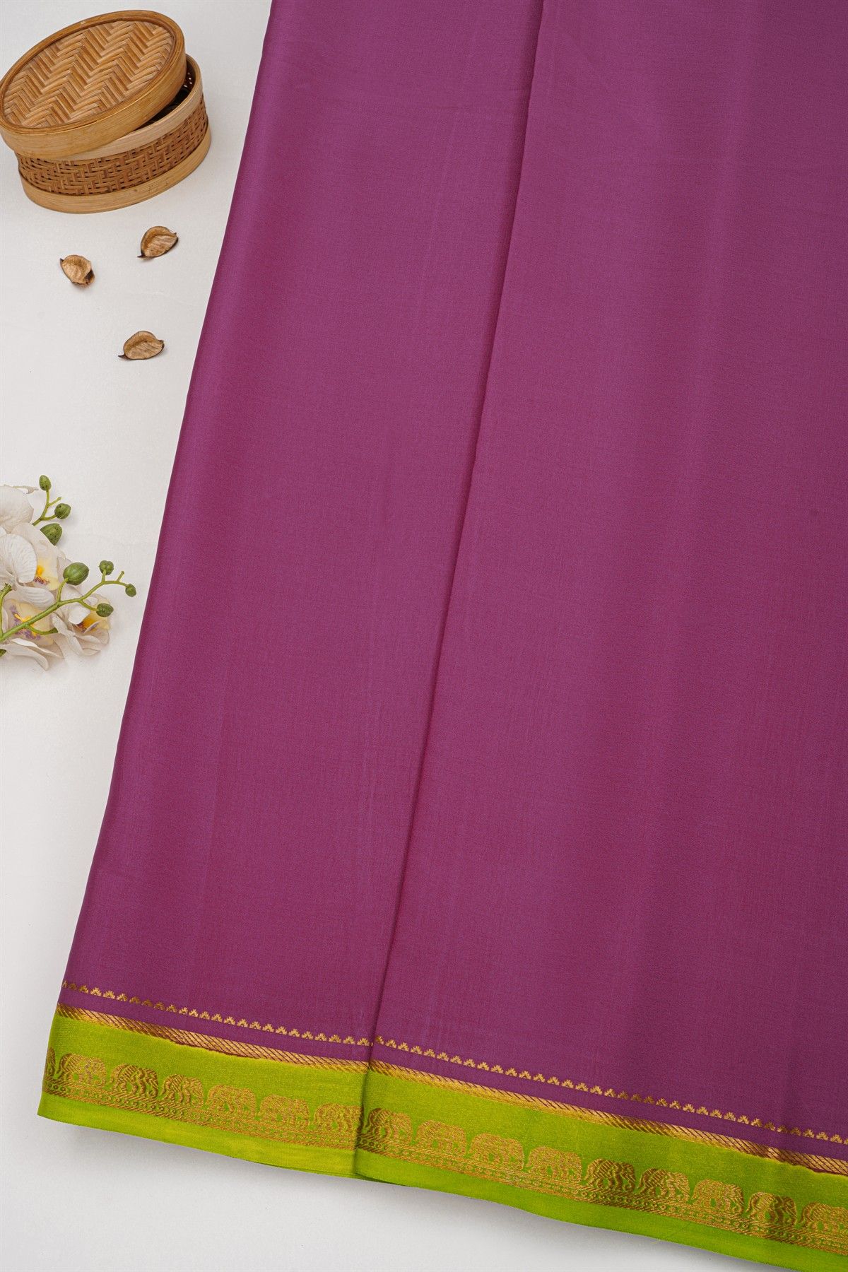 Mysore Crepe Purple Saree