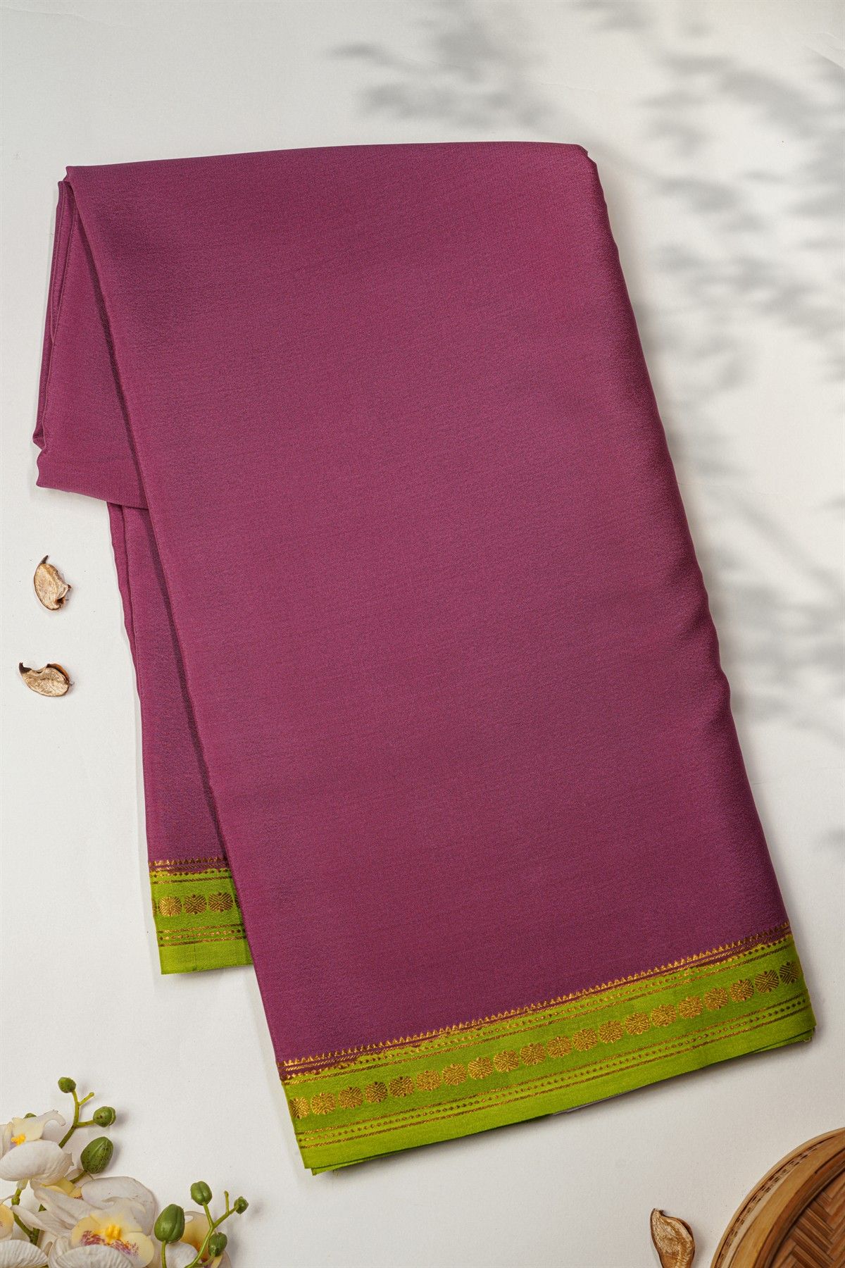 Mysore Crepe Purple Saree