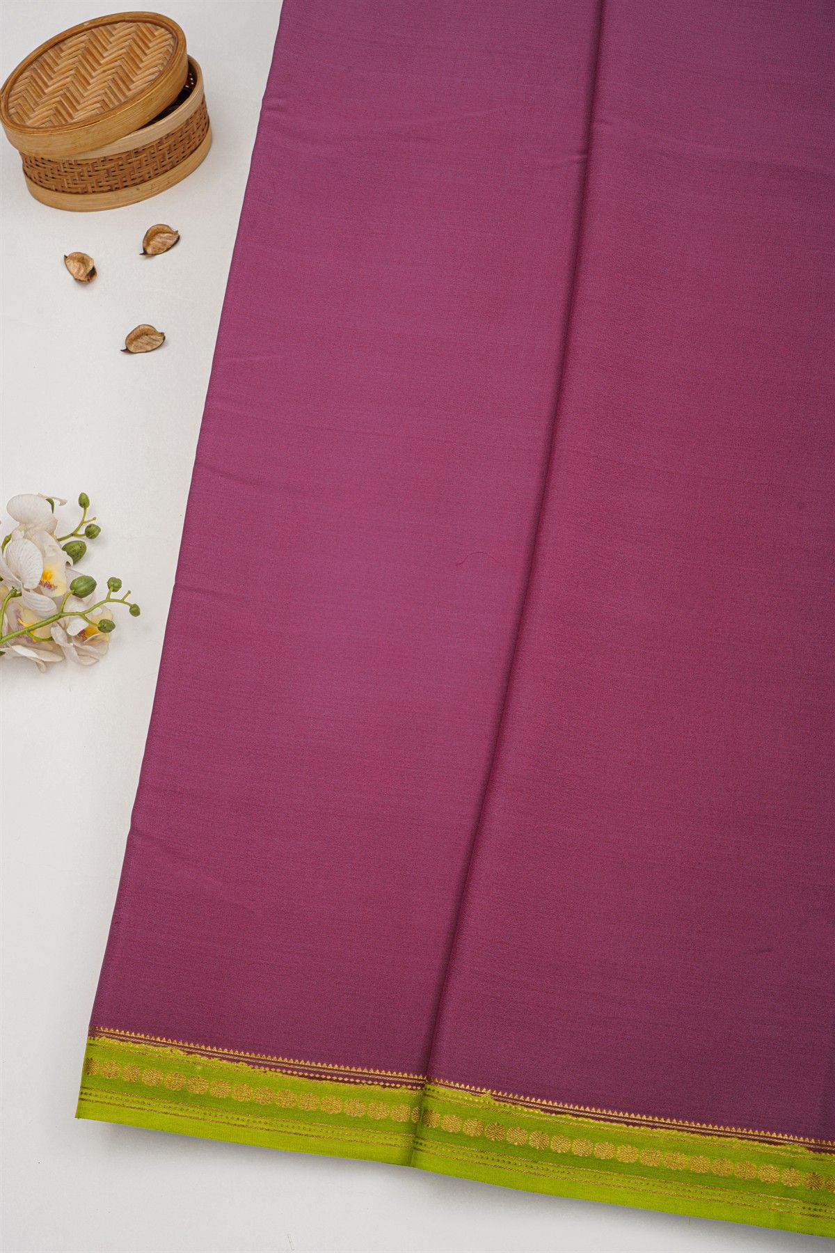 Mysore Crepe Purple Saree