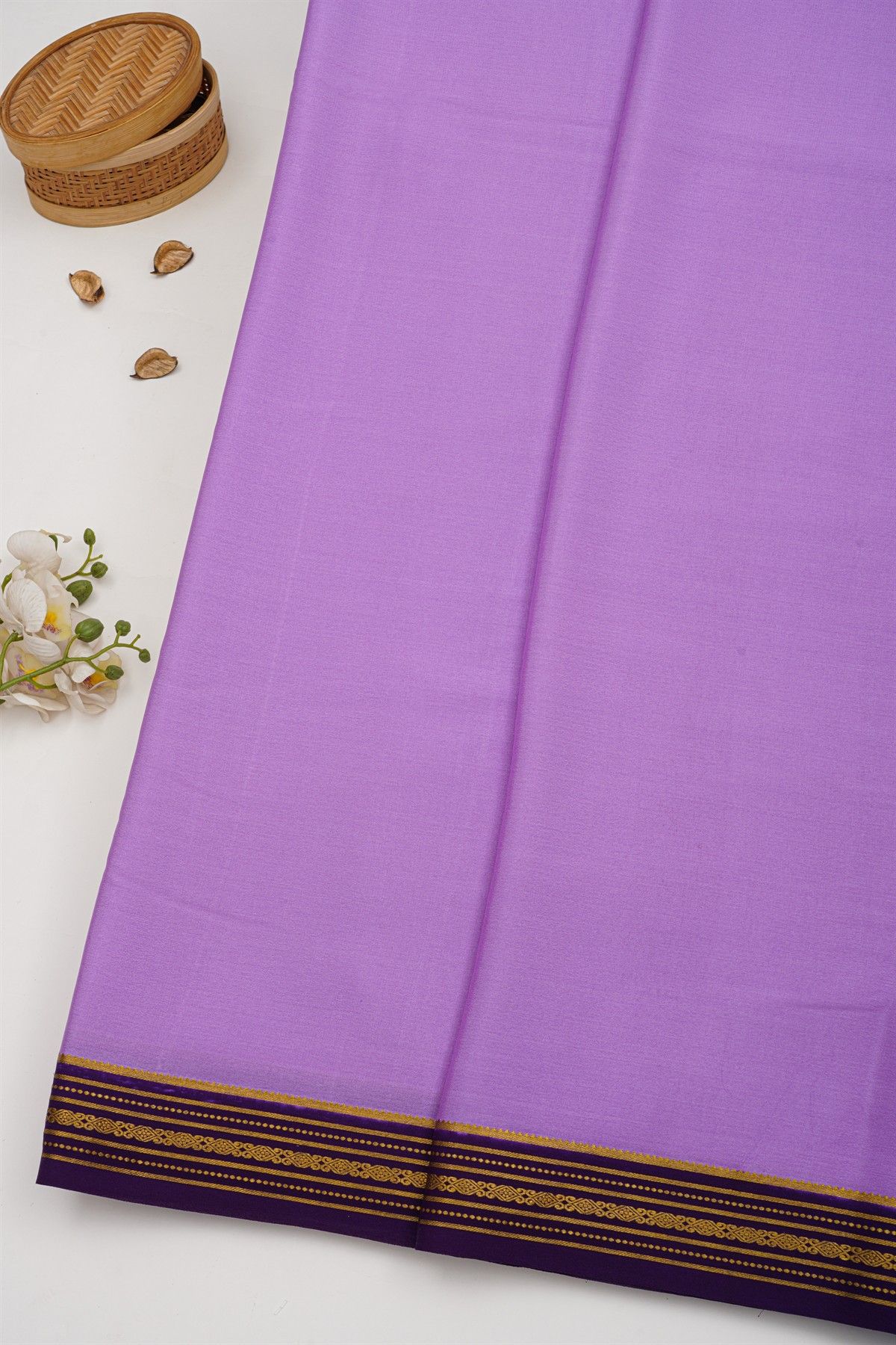 Mysore Crepe Lavender Saree