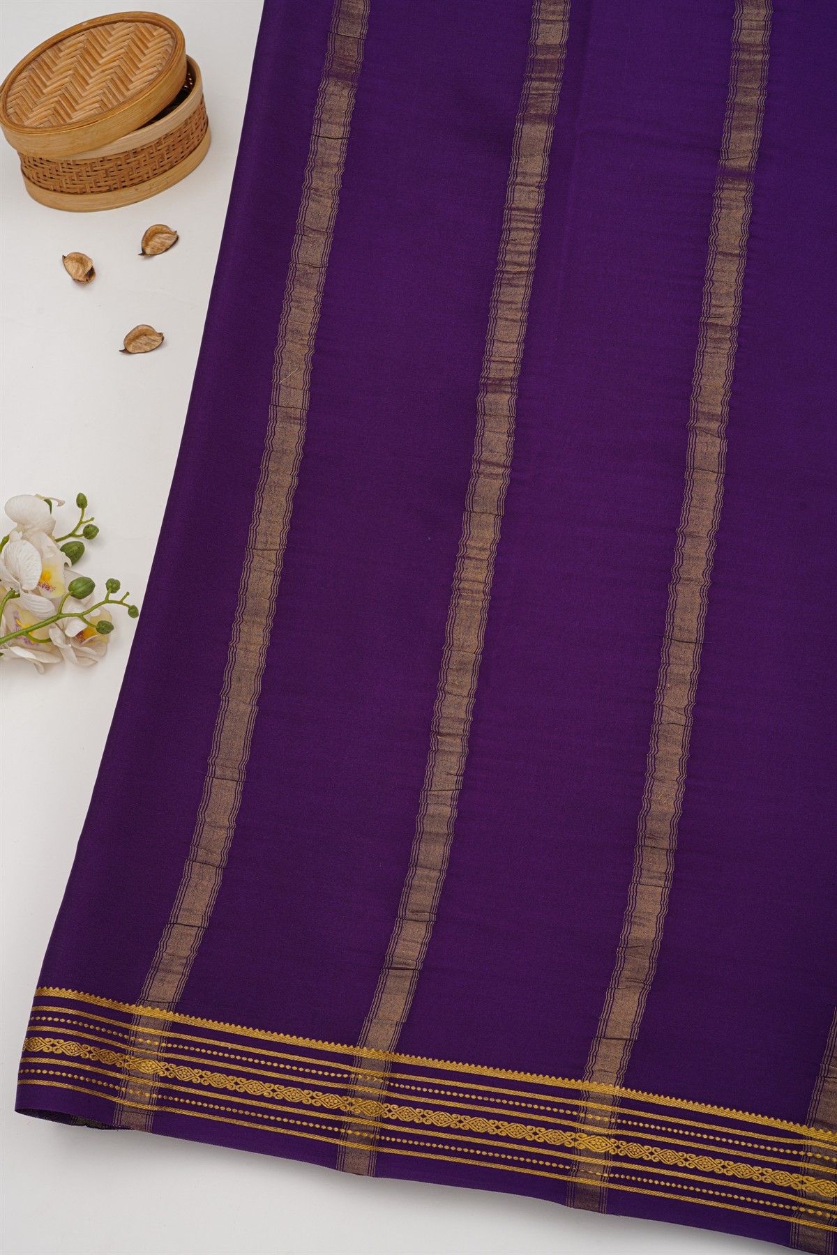 Mysore Crepe Lavender Saree