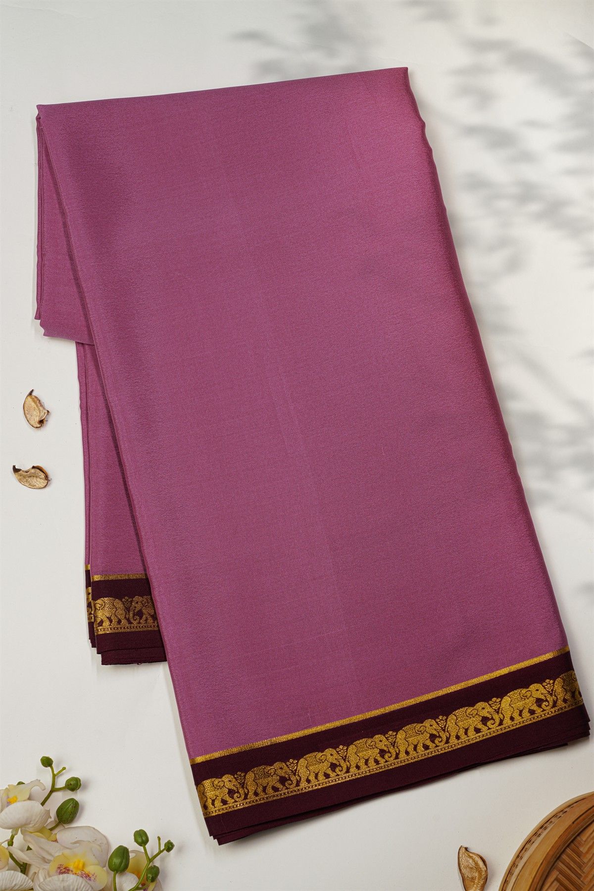 Mysore Crepe Lavender Saree