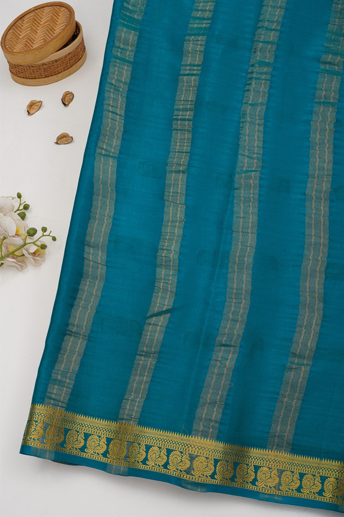 Mysore Crepe Sky Blue Saree
