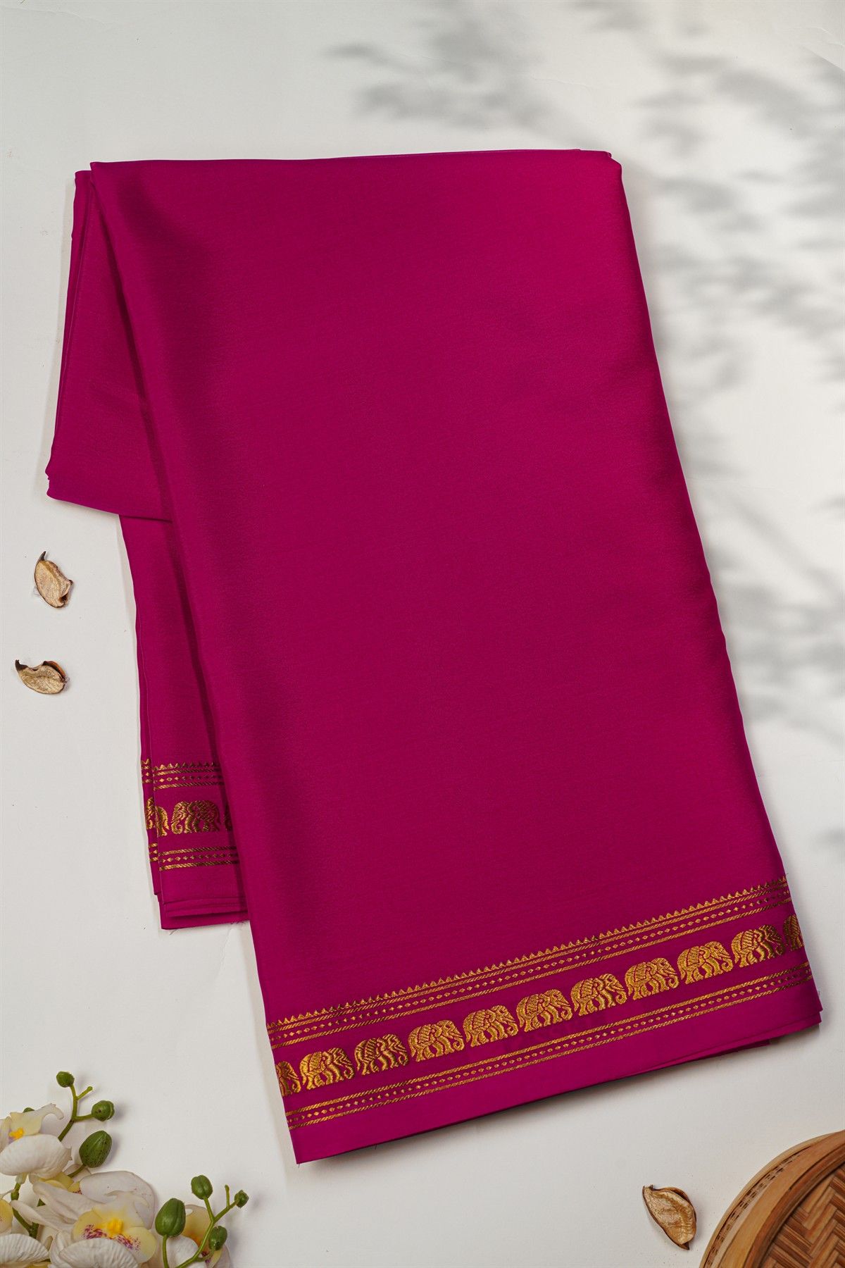 Mysore Crepe Magenta Saree