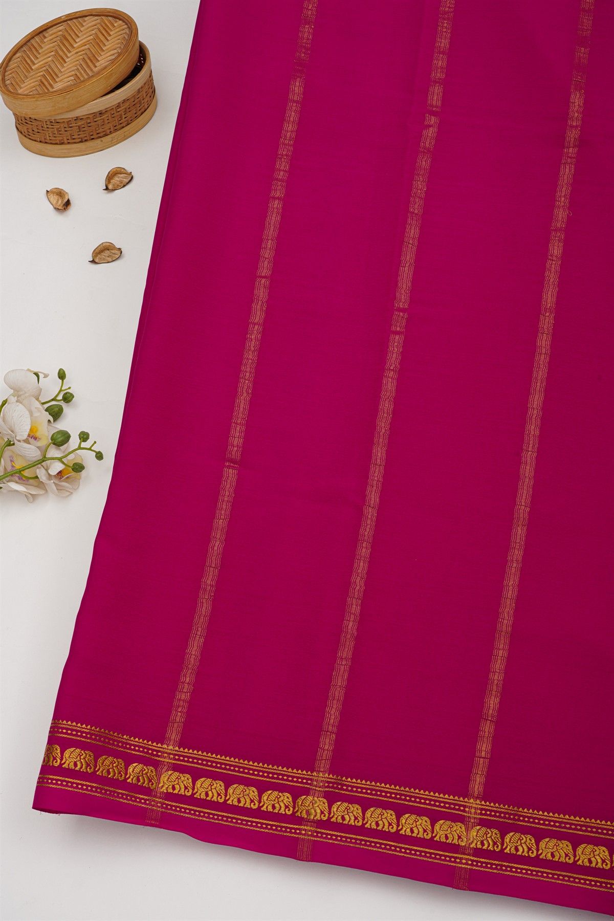 Mysore Crepe Magenta Saree