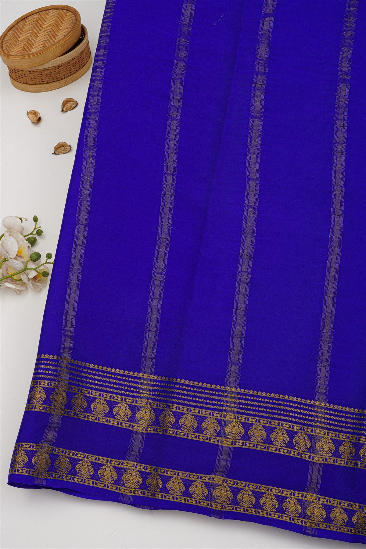 Mysore Crepe Sky Blue Saree