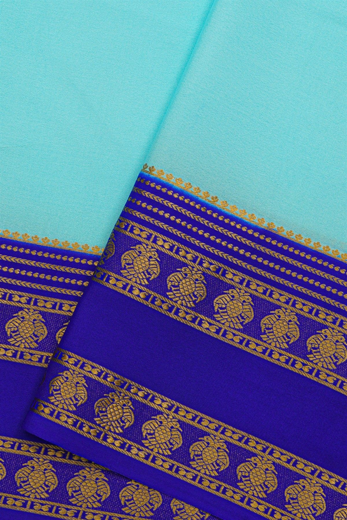 Mysore Crepe Sky Blue Saree