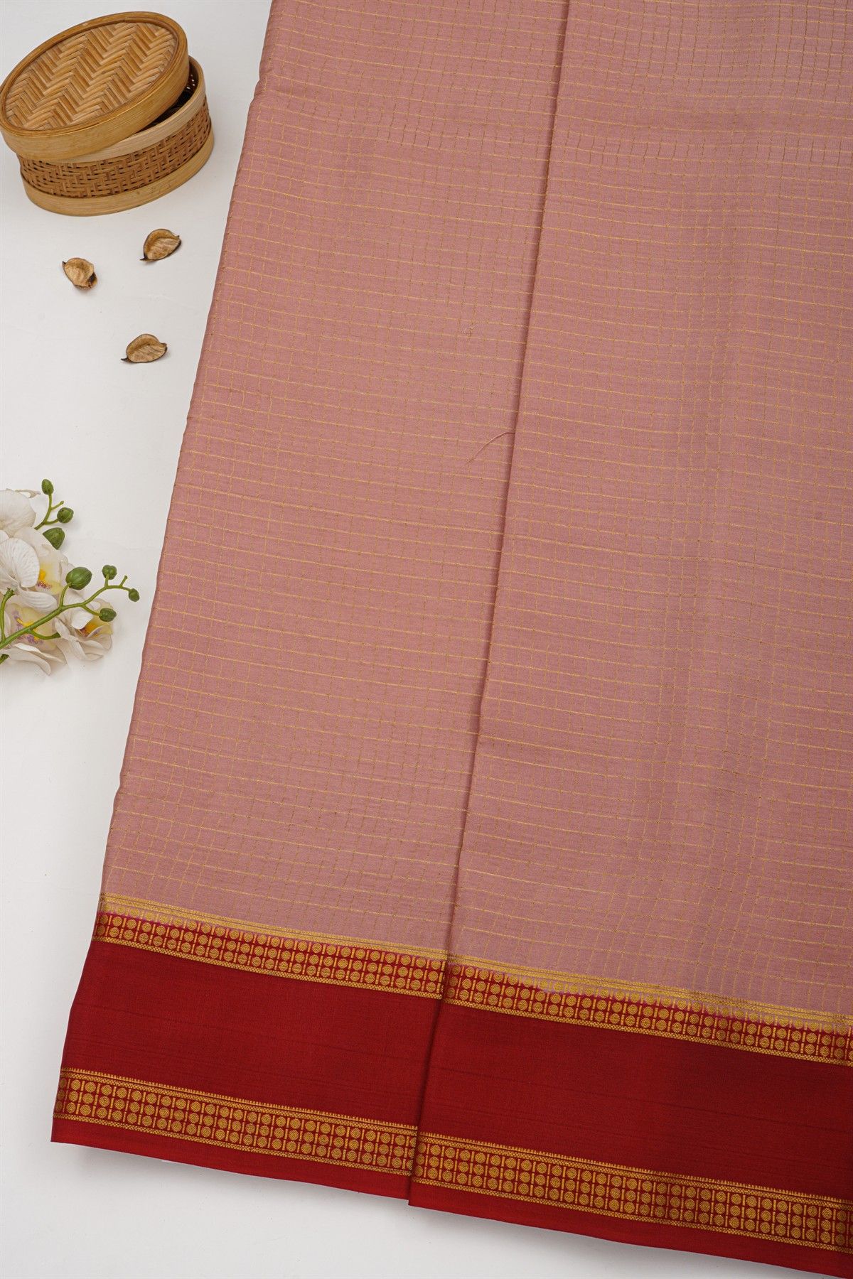 Mysore Crepe Onion Pink Saree