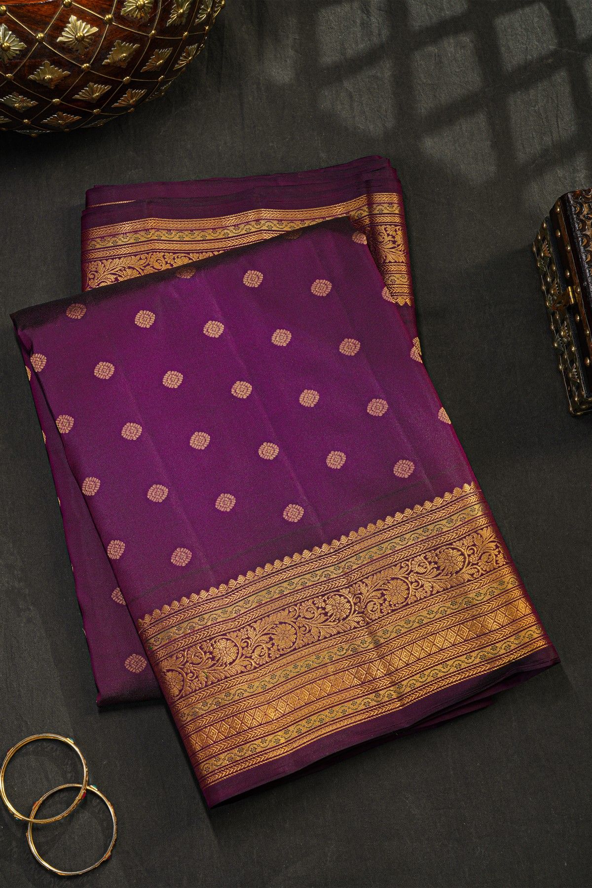 Gadwal Silk Purple Saree