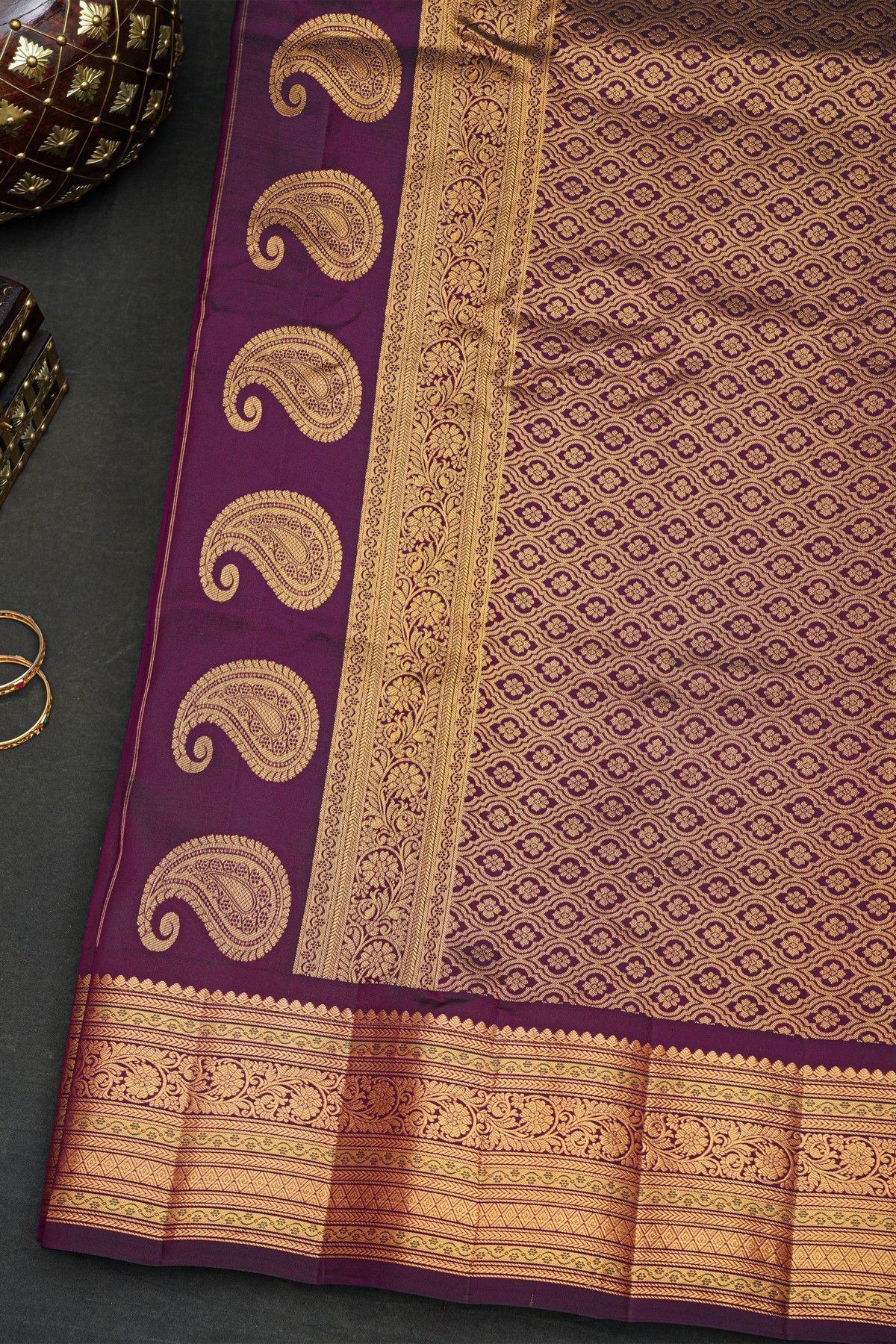 Gadwal Silk Purple Saree