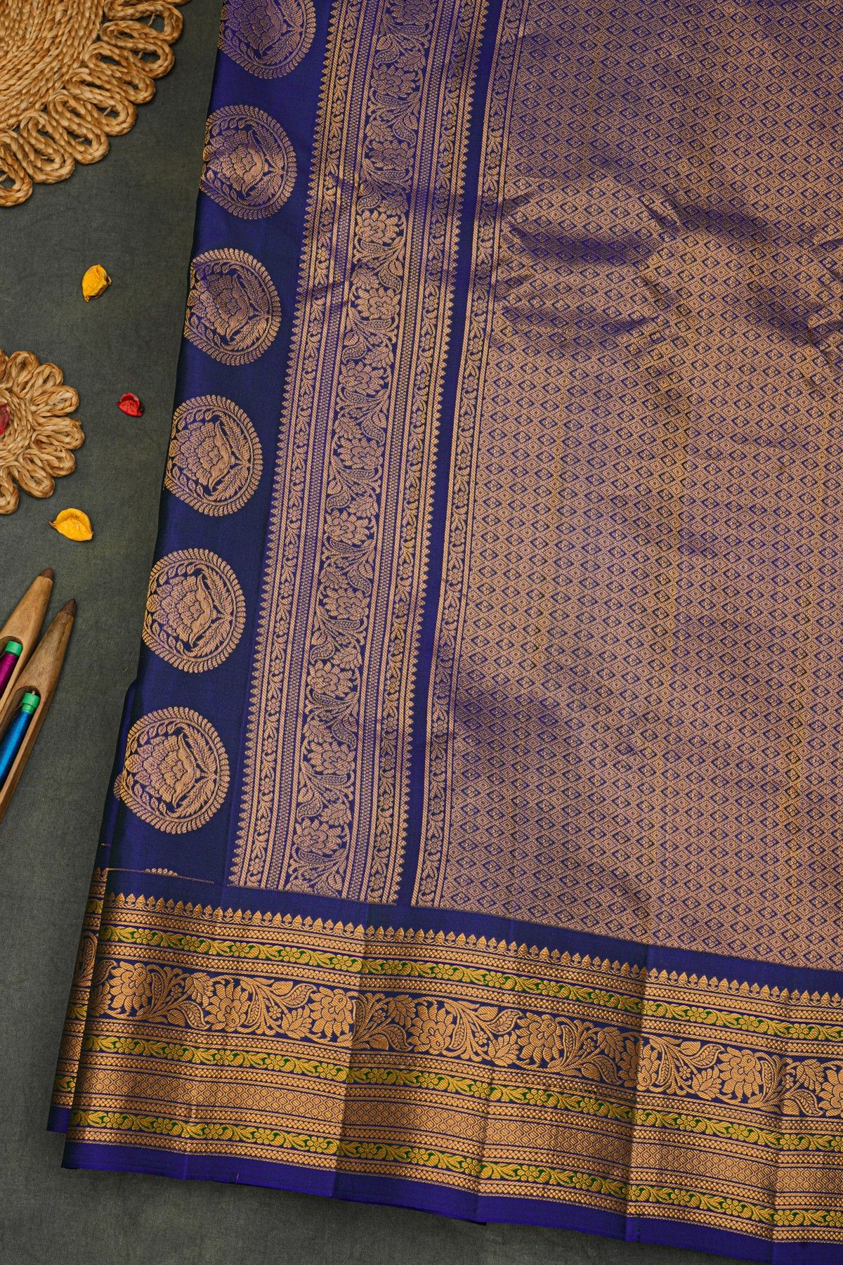 Gadwal Silk Blue Saree
