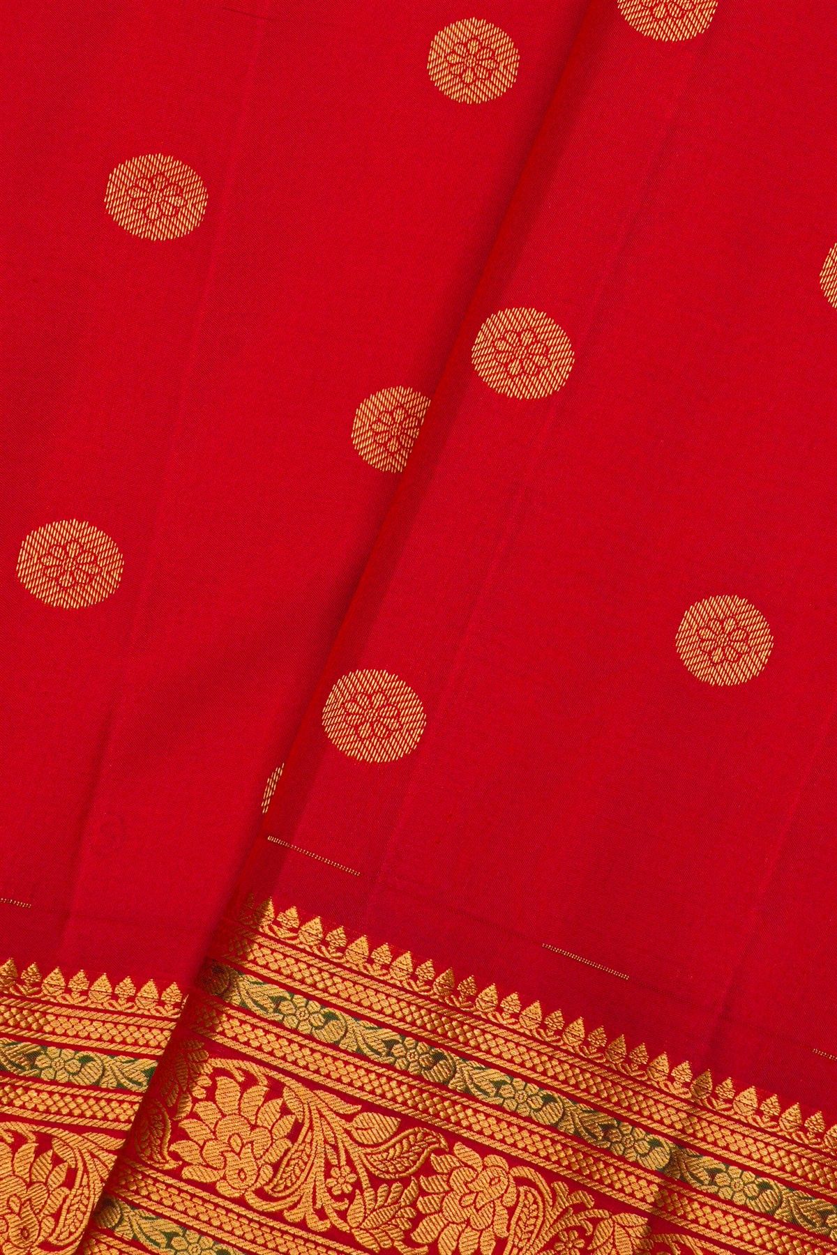 Gadwal Silk Red Saree