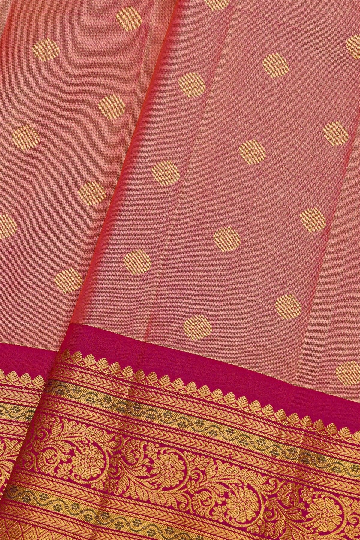 Gadwal Silk Peach Saree