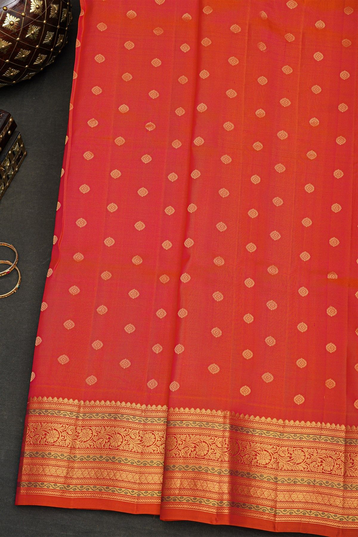 Gadwal Silk Peach Saree