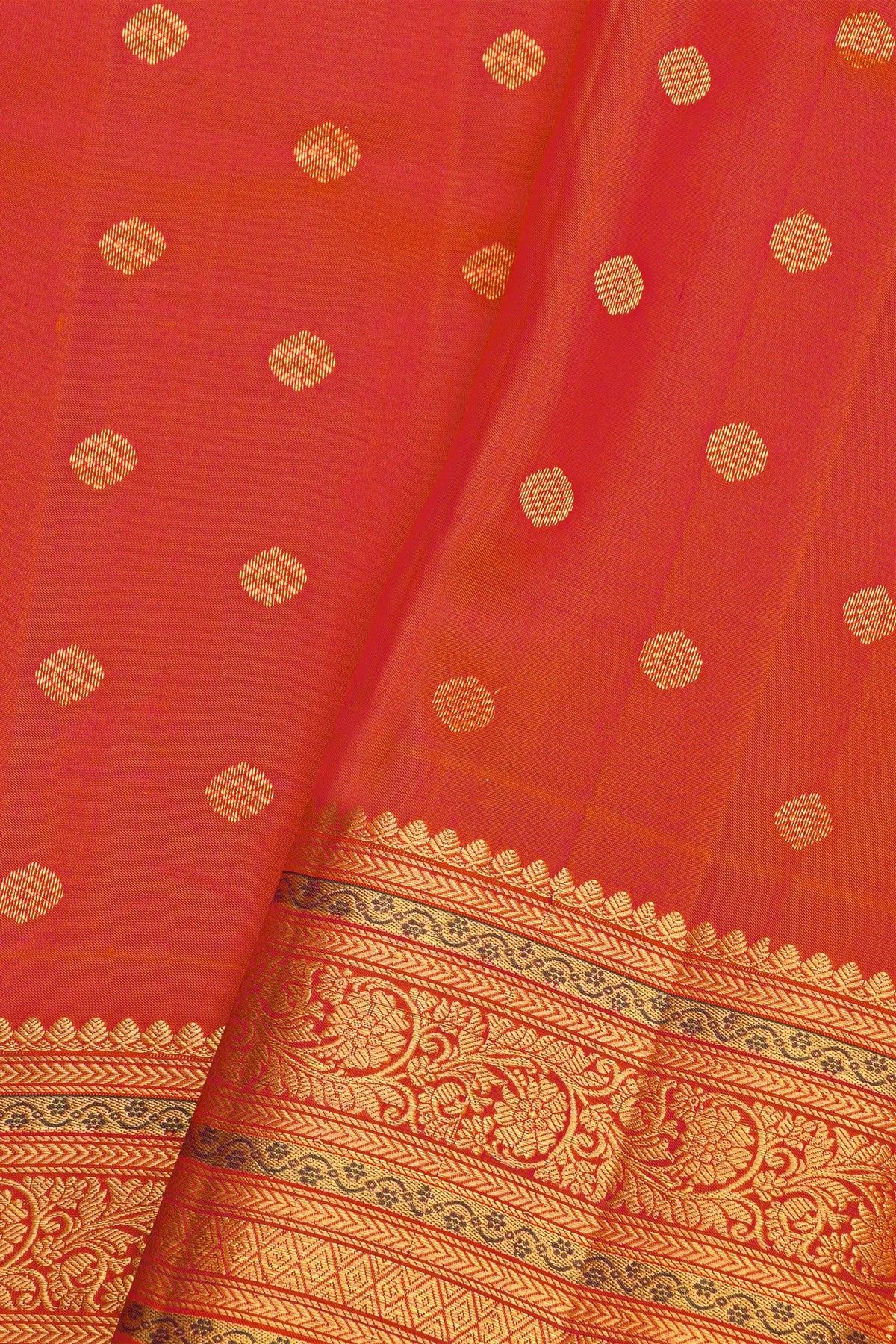 Gadwal Silk Peach Saree
