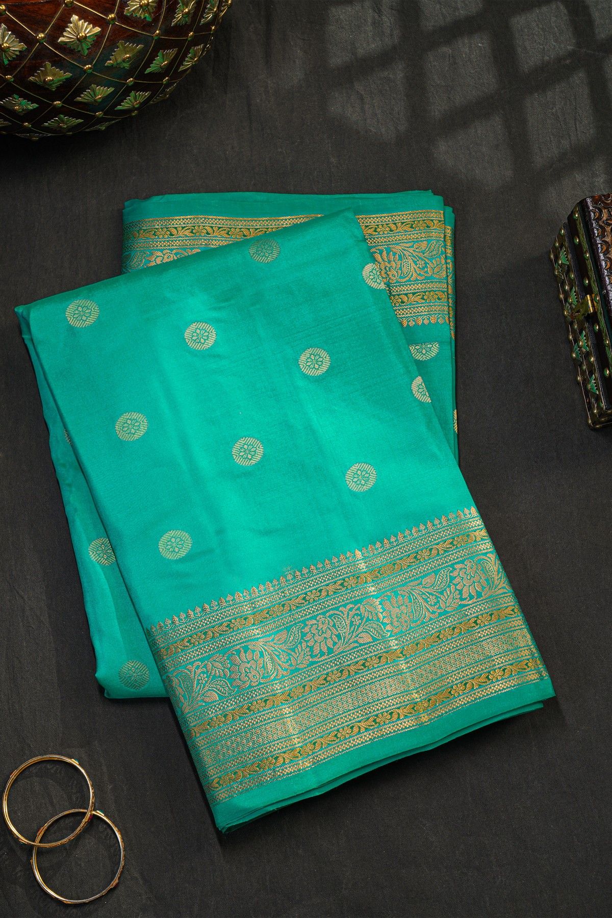 Gadwal Silk Sea Green Saree
