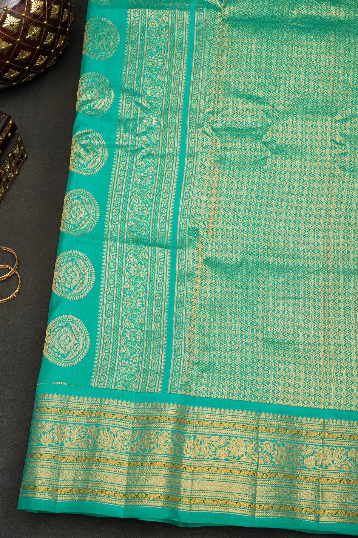 Gadwal Silk Sea Green Saree