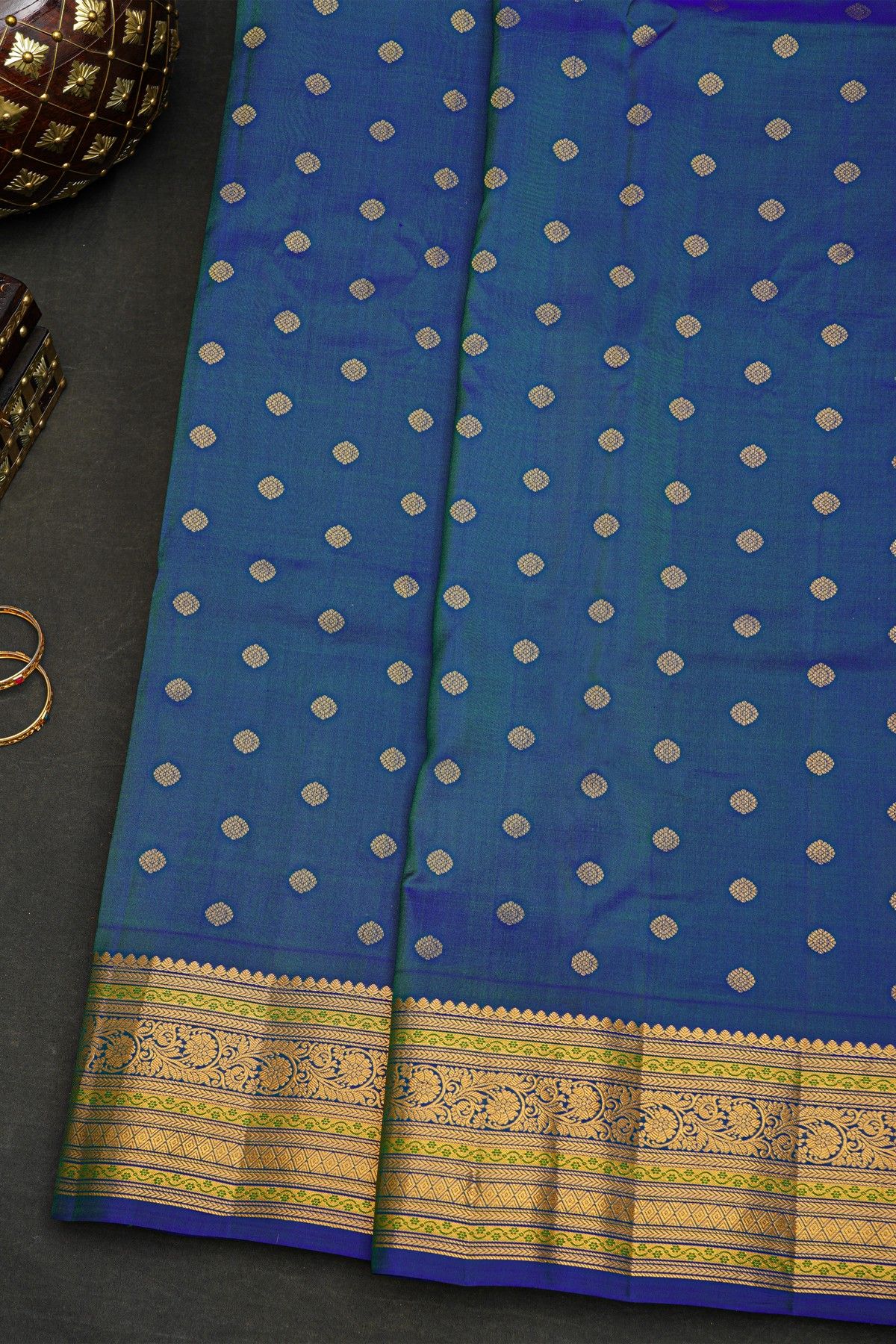 Gadwal Silk Blue Saree