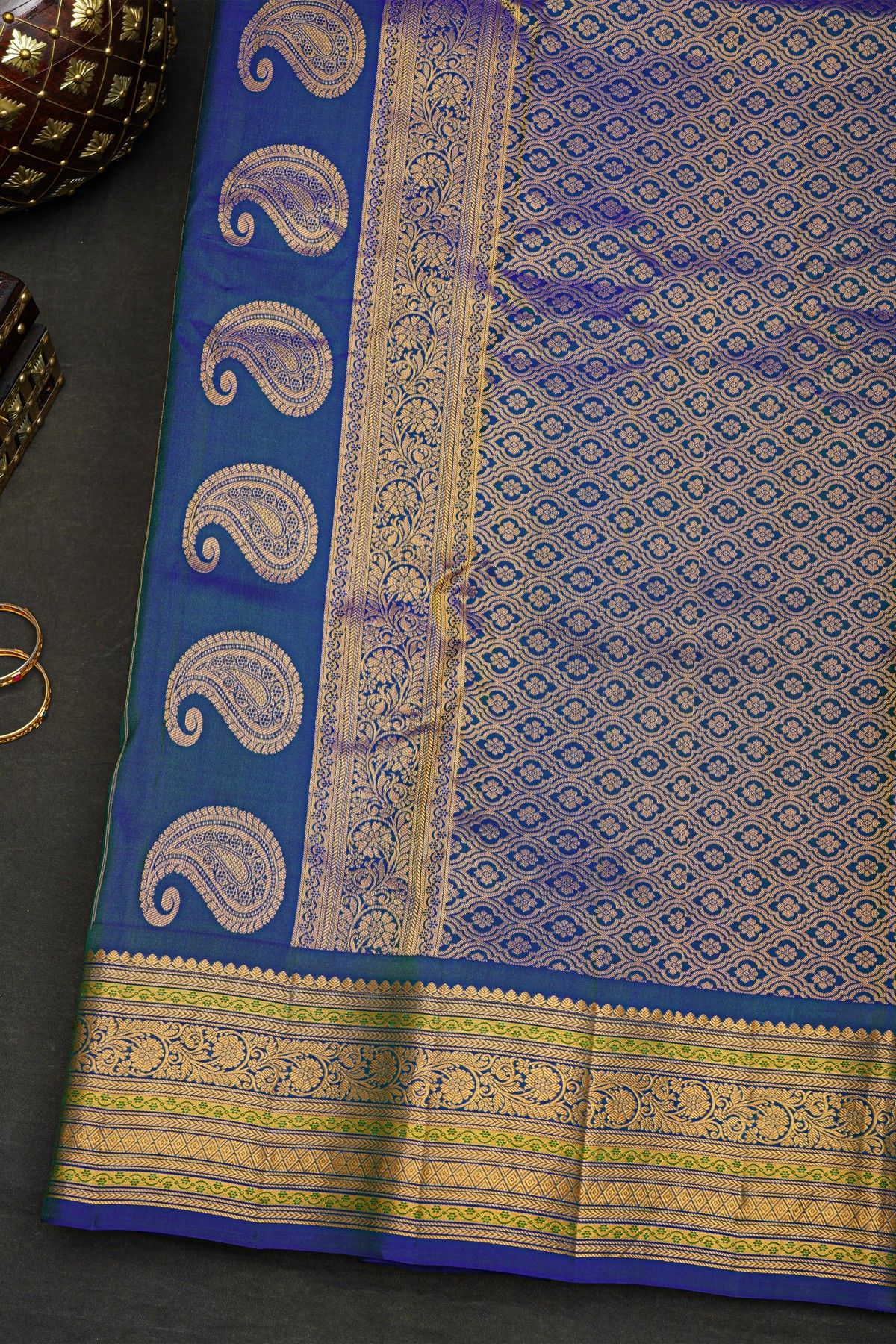 Gadwal Silk Blue Saree