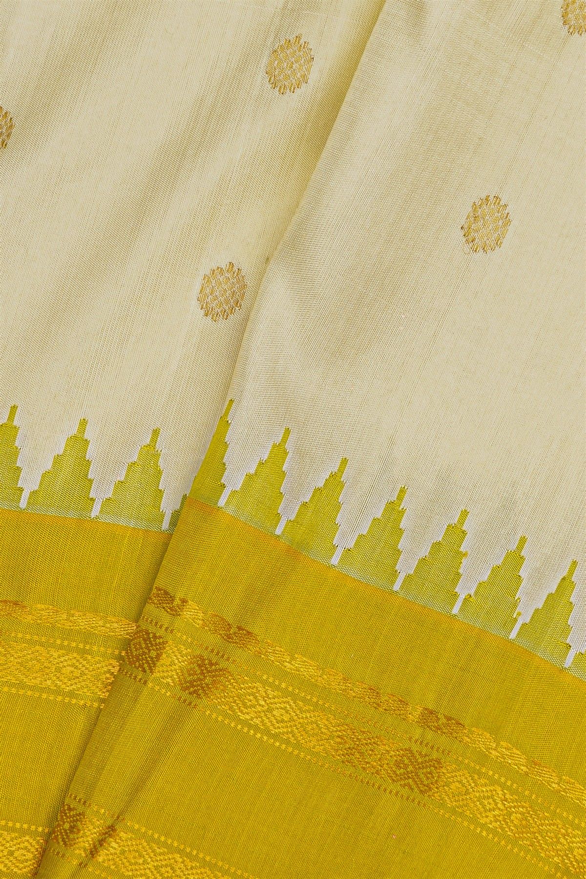 Gadwal Silk Cream Saree