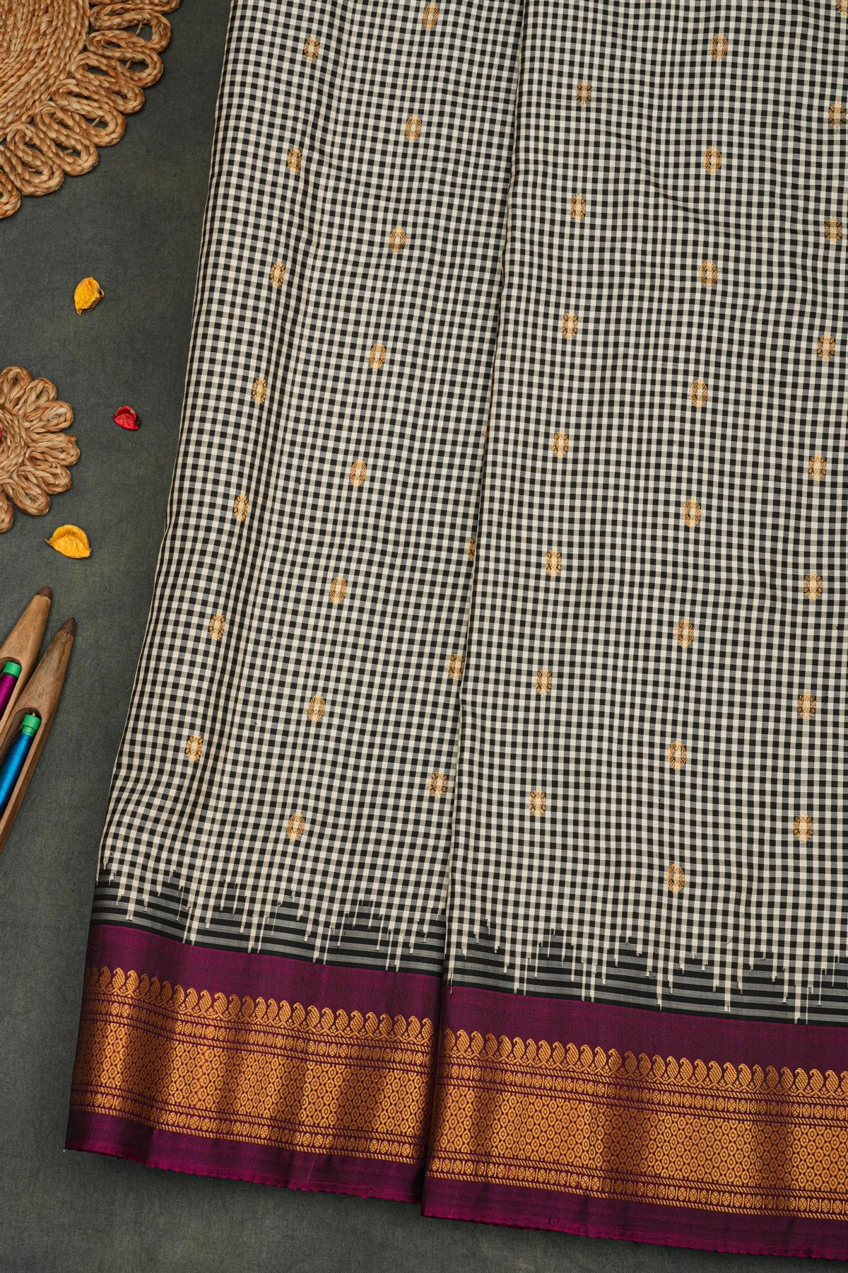 Gadwal Silk Multi-Colour Saree