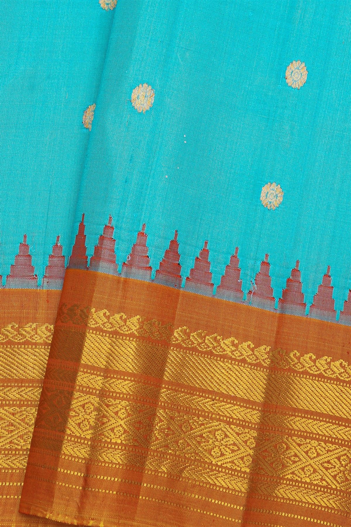 Gadwal Silk Sky Blue Saree