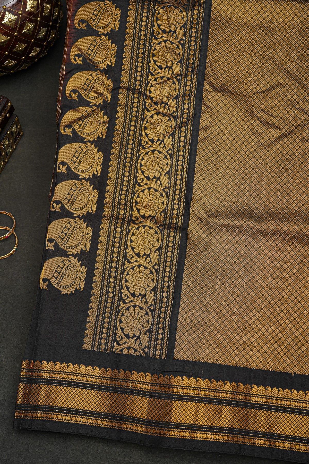 Gadwal Silk Red Saree