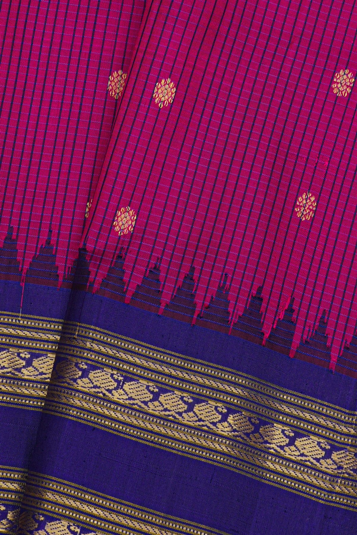 Gadwal Silk Magenta Saree